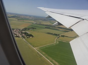 機内から見るフランス